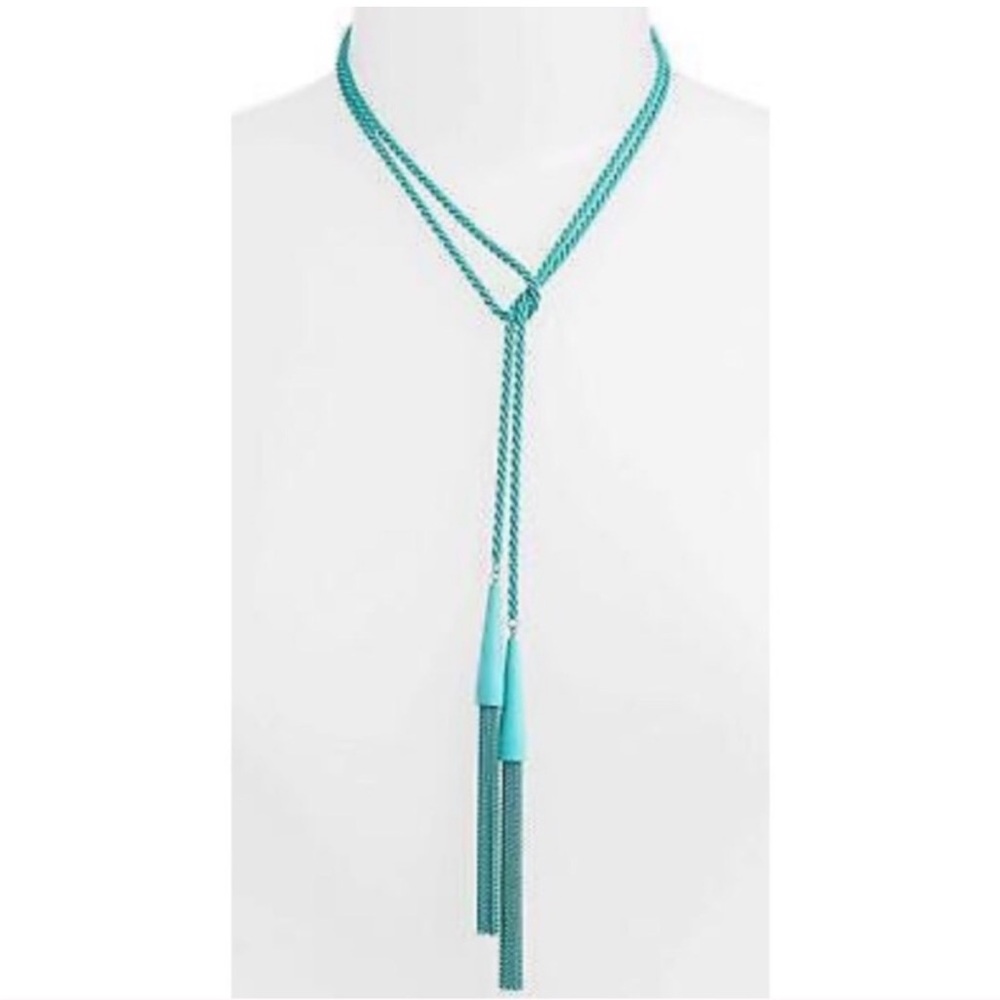 Kendra Scott Phara Tassel Lariat Necklace Matte Aqua